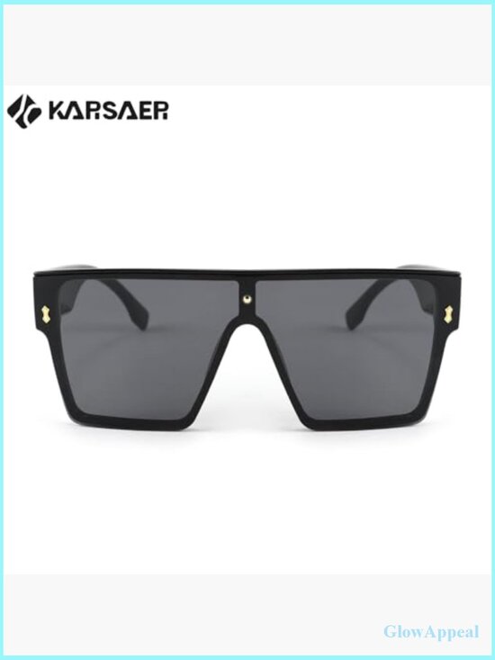 Oversized Square Flat Top Sunglasses with UV400 Protection main image 7